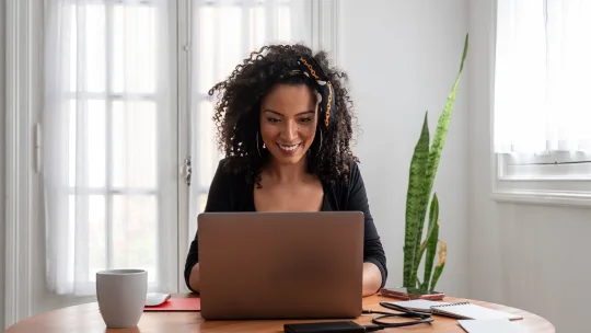 woman reading over her resume