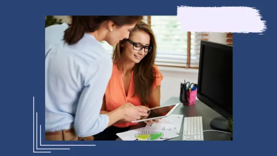 two women at work