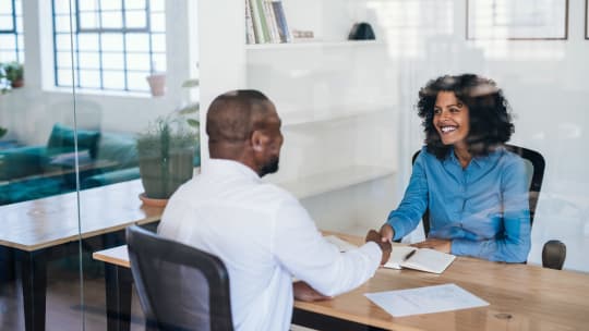 Woman in job interview