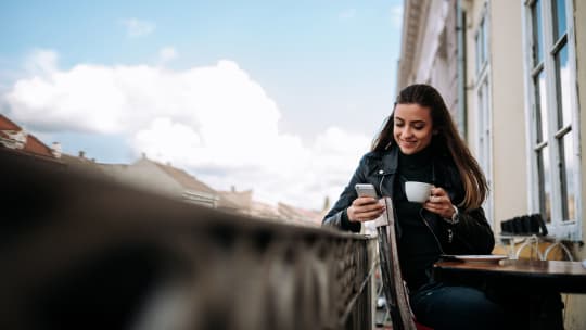 Woman looking at computer