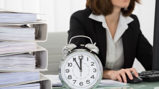 woman working with timer