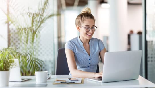 Woman on Computer