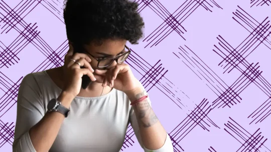 Woman on the phone looking worried