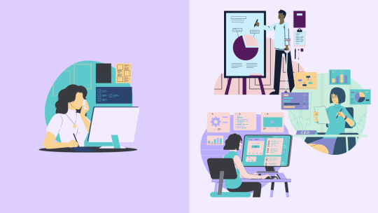 younger woman working alone