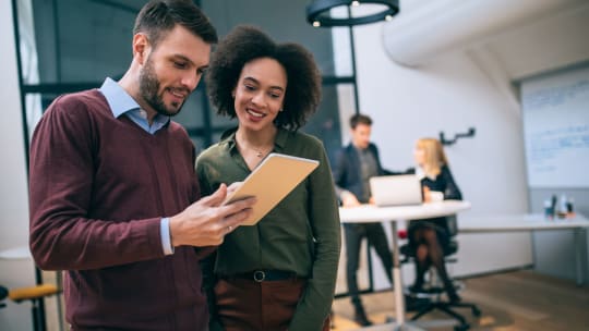 Man and woman at work