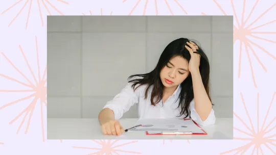 a woman stressed at work