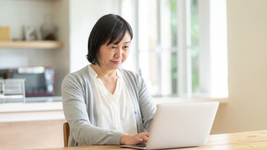 woman on laptop at work