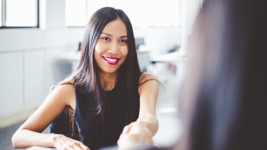 Woman in a job interview