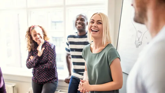 colleagues laughing