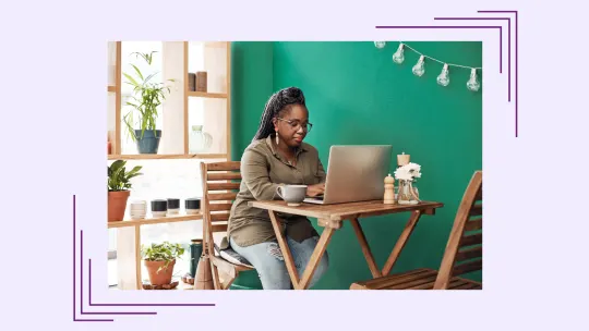a woman on a laptop