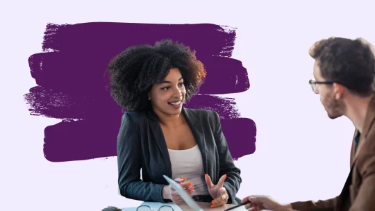 woman talking to coworker