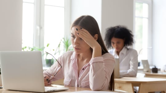 Stressed Woman at Work