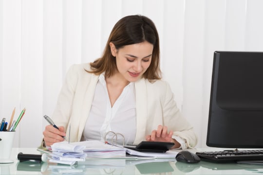 Woman Doing Taxes