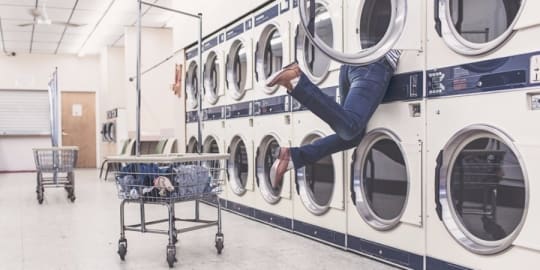 Woman doing laundry