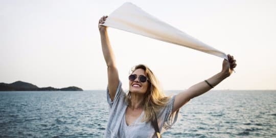 happy and confident woman