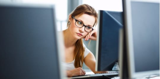 woman unhappy at work
