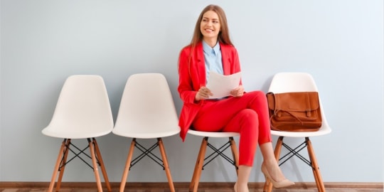 Woman on a job interview