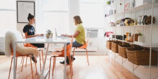 Two women at a startup