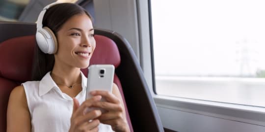 Woman listening to music