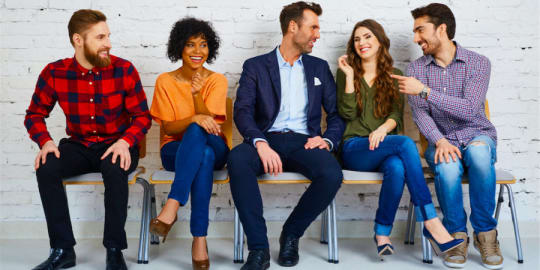 Group of people in an interview