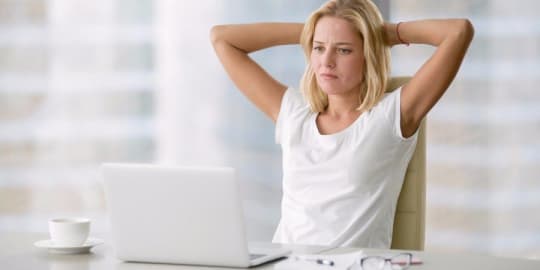 woman nervous at work