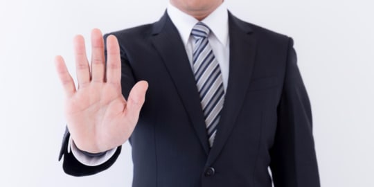 Man holding out hand