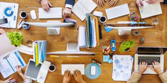 Organized desk items