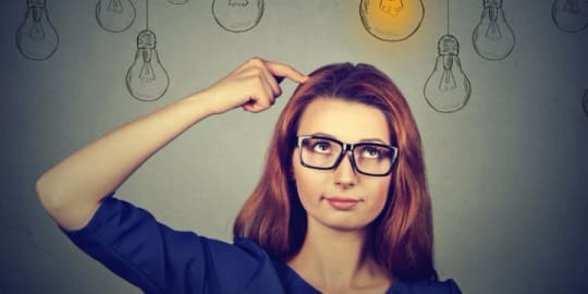 Woman scratching head