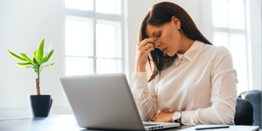 woman stressed at work