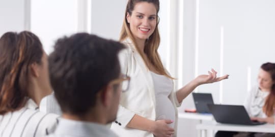 pregnant woman at work