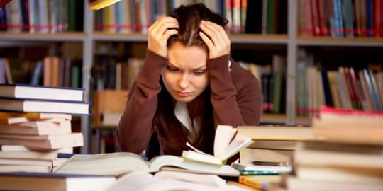 Stressed out college student