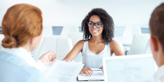 Women having meeting