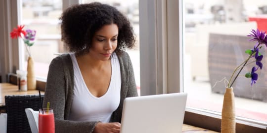 Woman on computer
