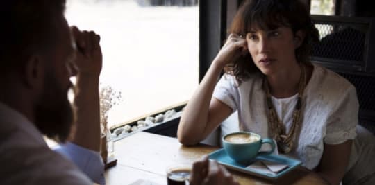 woman confronting man