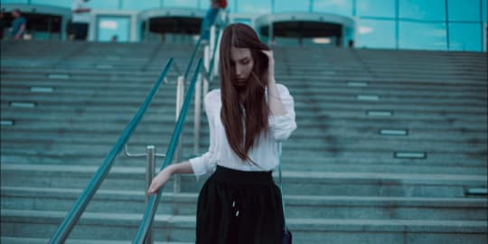 Woman walking to work