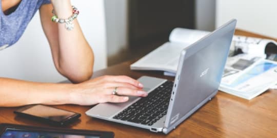 Woman in tech applying for a job