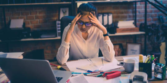 Stressed Woman at Work