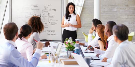 Woman in a board meeting