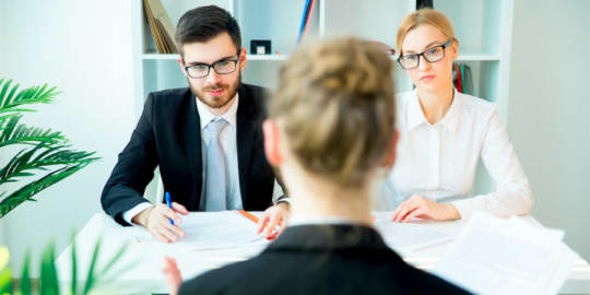 Woman in an interview