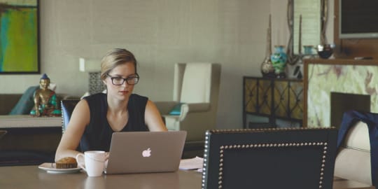 woman emailing