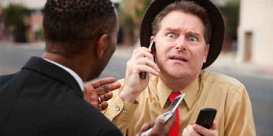 Scared businessman