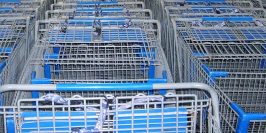 Shopping carts at Walmart