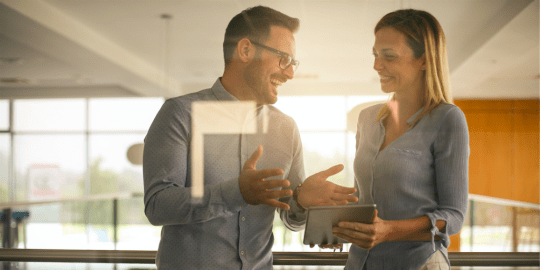 Man and woman at work