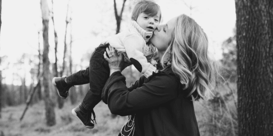 Mother playing with her child