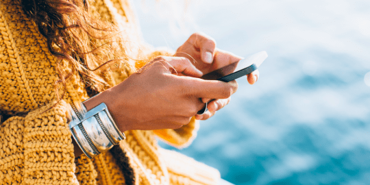 Woman checking a phone