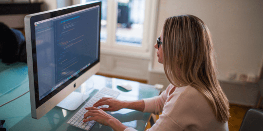 Woman Working on Computer