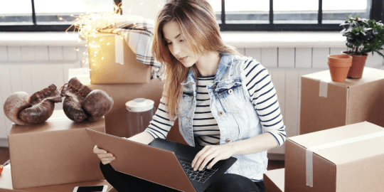 woman preparing to move