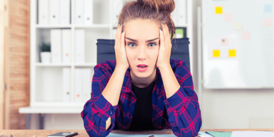 Woman stressed at work