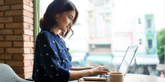 Woman Working on Computer