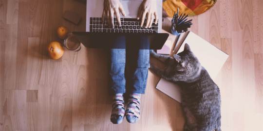 Freelancer working on her laptop